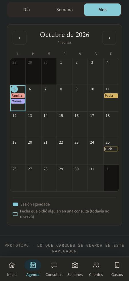 Agenda del mes
