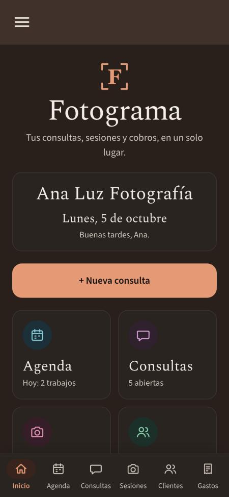 Pantalla de Inicio